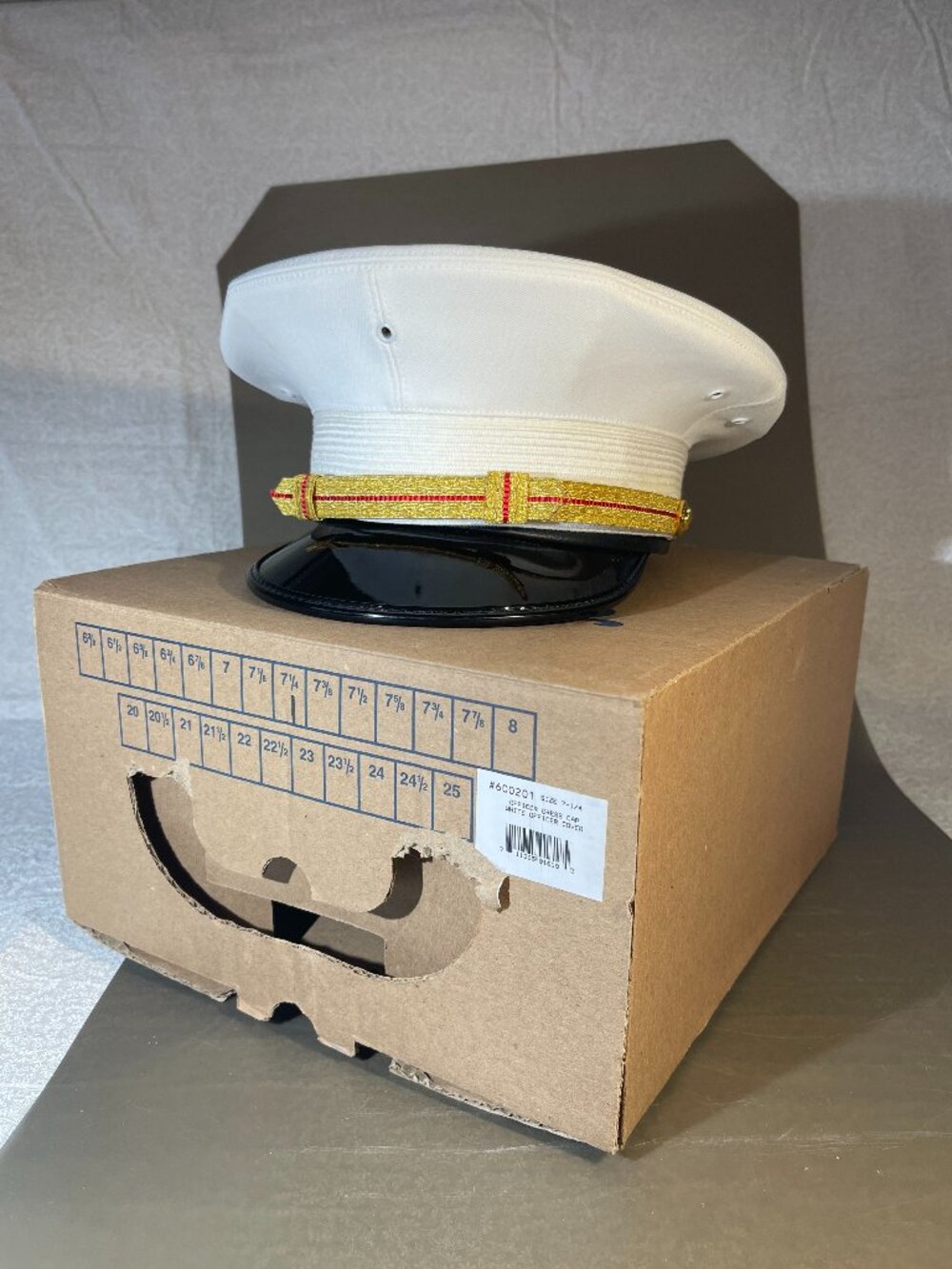 Kingform Marines Officer Dress Cap 600201 white size 7 1/4 (2056)